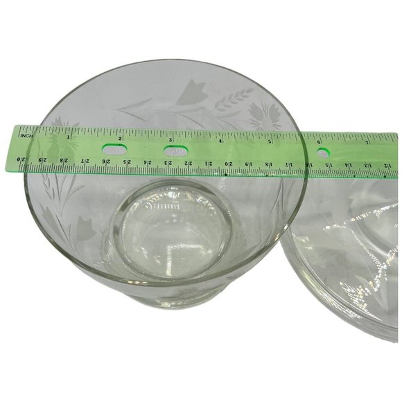 Vintage Engraved Floral Crystal Candy Dish with Lid Clear Glass READ - Picture 7 of 14